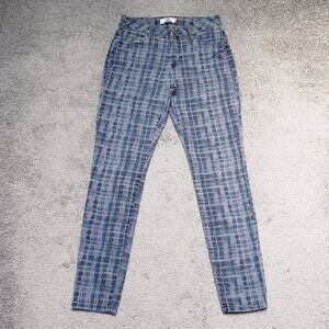 Cabi Jeans Curvy Skinny Women's Size 6 Mid Rise Grid Gray Denim Jeans